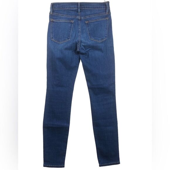 FRAME Wm’s Sz 27 Dark Wash Distressed Le High Skinny High Waisted Denim Jeans - Picture 3 of 4